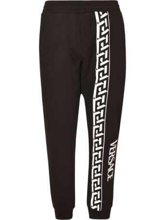 Versace Logo Print Ribbed Track Pants