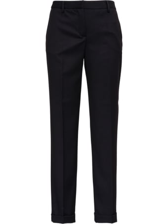 Tonello Black Tailored Pants In Viscose Blend
