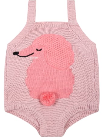 Stella McCartney Kids Pink Body For Baby Girl With Pink Dog