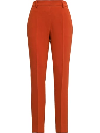 Alberto Biani Orange Cady Pants With Drawstring