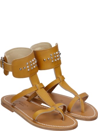 K.Jacques Clipper Flats In Leather Color Leather