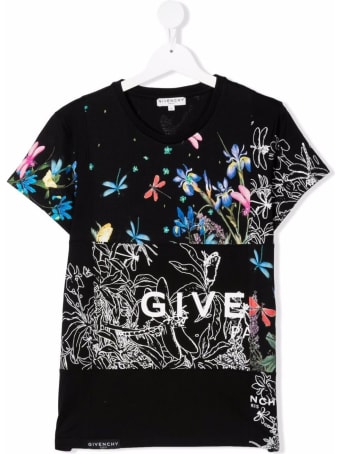 Givenchy Jersey T-shirt With Floral Print And Logo