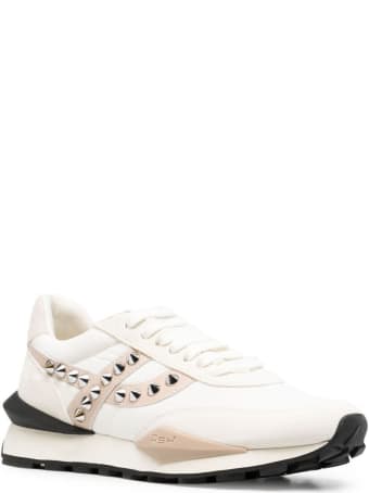 Ash Leather And Fabric Sneakers With Studs Detail