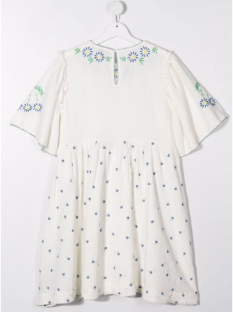 Stella McCartney Kids White Embroidered Cotton Dress