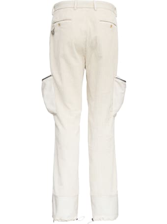 Dolce & Gabbana Ribbed Cotton Worker Trousers With Pockets