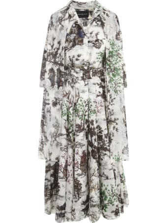 Samantha Sung Aster Printed Midi Chemisier 3/4s Dress
