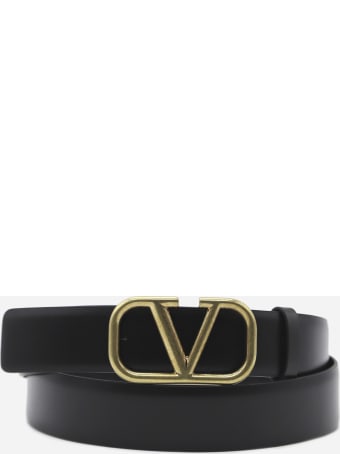 Valentino Garavani Vlogo Signature Leather Belt