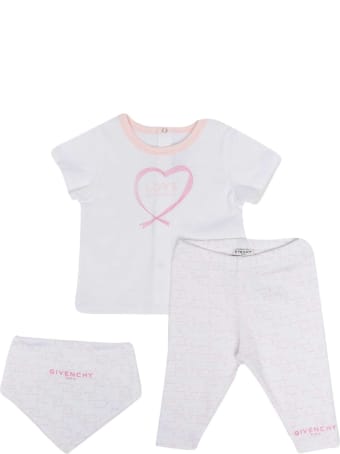 Givenchy White And Pink Baby Suit