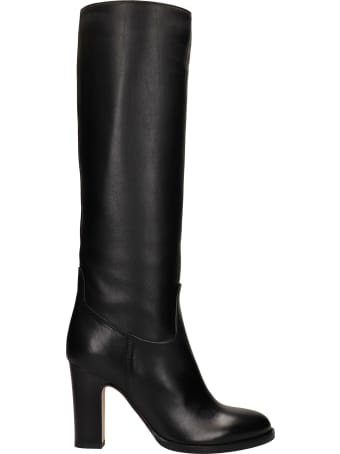 Julie Dee High Heels Boots In Black Leather