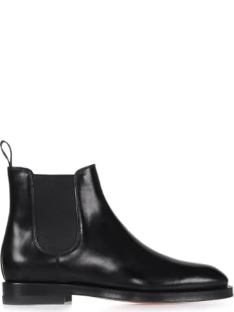 Santoni Beatles In Black Leather