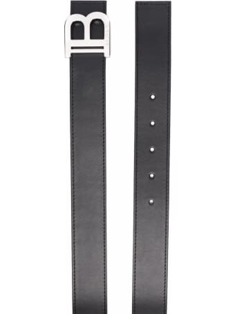 Balmain Leather Belt With Logo Buckle