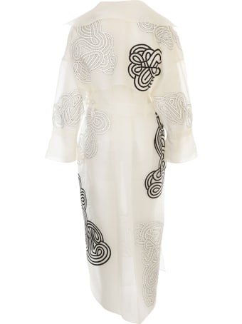 Varana Organza Silk Trench W/rabari Embroidery
