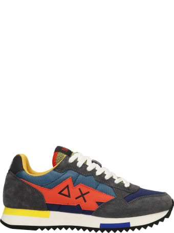 Sun 68 Niky Crazy Boy Sneakers In Grey Suede And Fabric