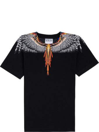 Marcelo Burlon Black Cotton Grizzly Wings T-shirt