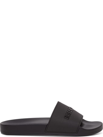 Balenciaga Rubber Slide Sandals With Logo