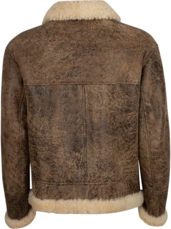 DRM Fur Applique Vintage Effect Jacket
