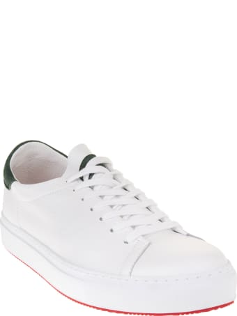 Andrea Ventura Man White And Dark Green Giannutri Sneakers