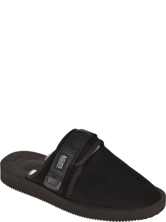 SUICOKE Fur Applique Side Strap Sandals
