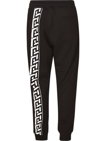 Versace Logo Print Ribbed Track Pants