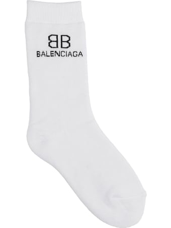 Balenciaga Socks In White Cotton