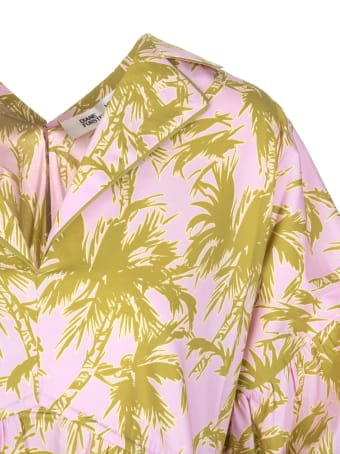 Diane Von Furstenberg Heather Cotton-poplin Midi Dress In Palm Pink Lemonade