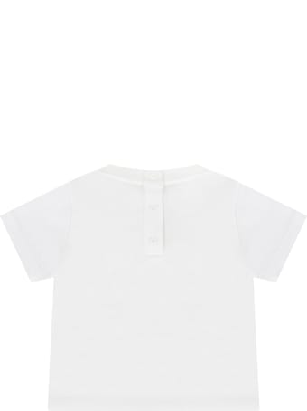 Fendi White T-shirt For Babykids With Logo