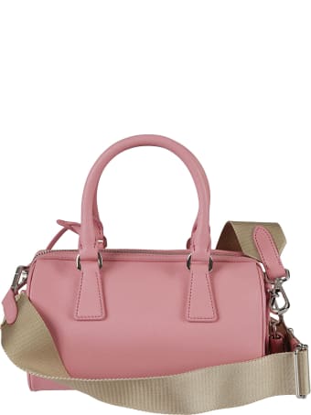 Prada Top Zip Logo Plaque Satchel