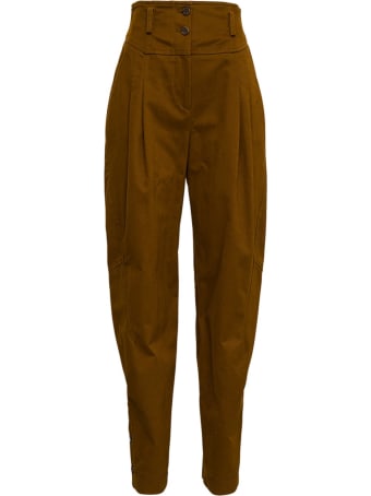 Alberta Ferretti High Waisted Brown Cotton Pants