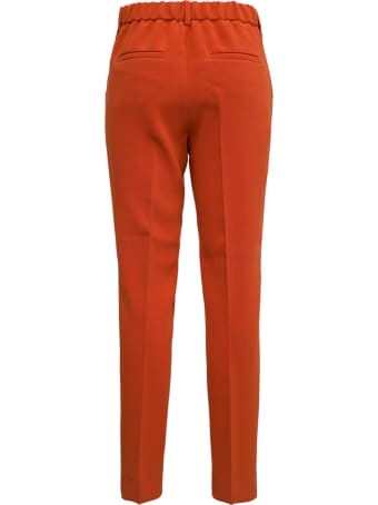 Alberto Biani Orange Cady Pants With Drawstring