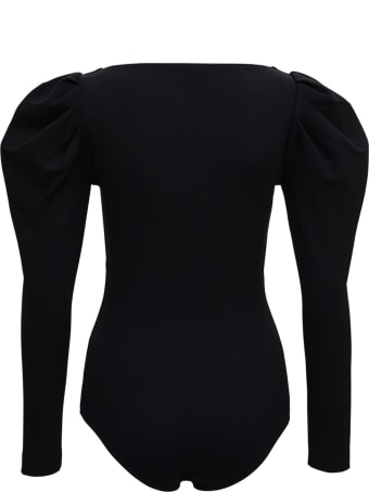 Alexander McQueen Black Sweetheart Bodysuit In Viscose Blend