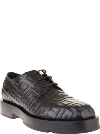 Givenchy Man Squared Derby Shoe In Black 4g Leather