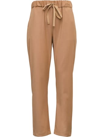 SEMICOUTURE Buddy Pants In Brown Wool Blend