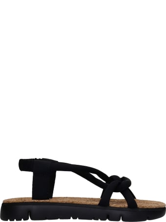Camper Oruga Flats In Black Synthetic Fibers