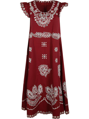 RED Valentino Ruffled Capped Sleeve Long Dress