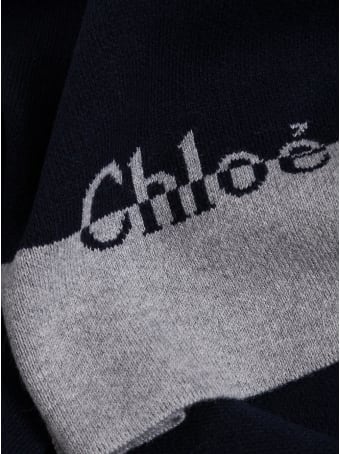 Chloé Wool And Cotton Scarf With Logo