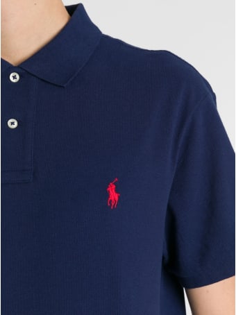 Ralph Lauren Blue Jersey Polo Shirt With Logo
