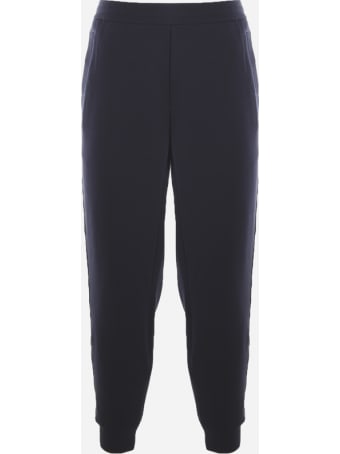 Emporio Armani Cotton Blend Trousers With Side Logo Band