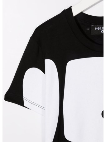 Neil Barrett Kids Black T-shirt With Macro Bold Logo