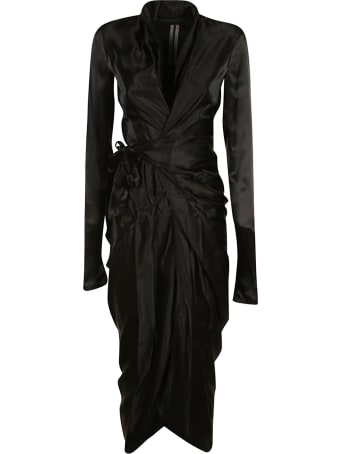 Rick Owens Long-sleeved Asymmetric Wrap Dress