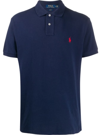 Ralph Lauren Blue Jersey Polo Shirt With Logo