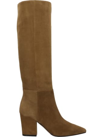 Sergio Rossi Boots In Leather Color Suede