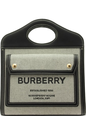 Burberry Mini Two-tone Canvas And Leather Pocket Bag