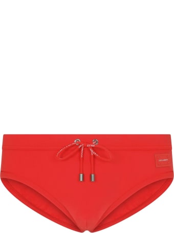 Dolce & Gabbana Red Swim Brief With Logo