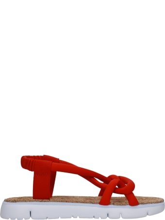 Camper Oruga Flats In Red Synthetic Fibers