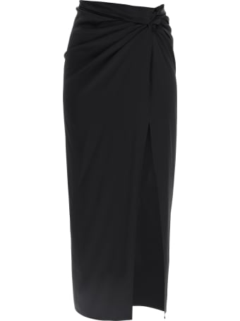 Magda Butrym Satin Midi Skirt With Knot