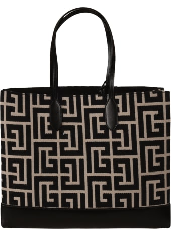 Balmain All-over Logo Top Handle Tote