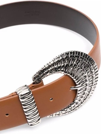 Alberta Ferretti Brown Leather Belt With Buckle