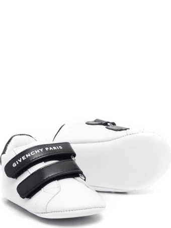 Givenchy White And Black Baby Sneakers With Logo