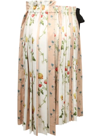 Simone Rocha Gonna Midi Pleated Fiori Multicolor