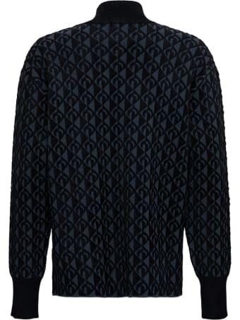 Marine Serre Moon Black Sweater In Viscose Blend